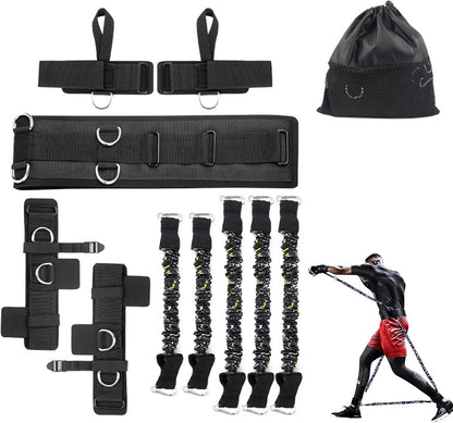 Boxing Resistance Bands Set for Speed and Agility, Workout Band Ankle Exercise Bands Legs Ankle Straps for Resistance Training Enhance Explosive Power