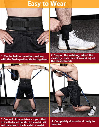 Boxing Resistance Bands Set for Speed and Agility, Workout Band Ankle Exercise Bands Legs Ankle Straps for Resistance Training Enhance Explosive Power